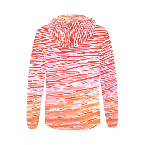 Orange and red water All Over Print Full Zip Hoodie for Women (Model H14)