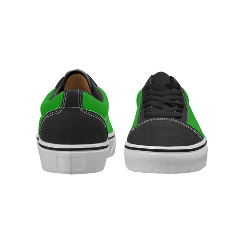 color green Women's Low Top Skateboarding Shoes (Model E001-2)