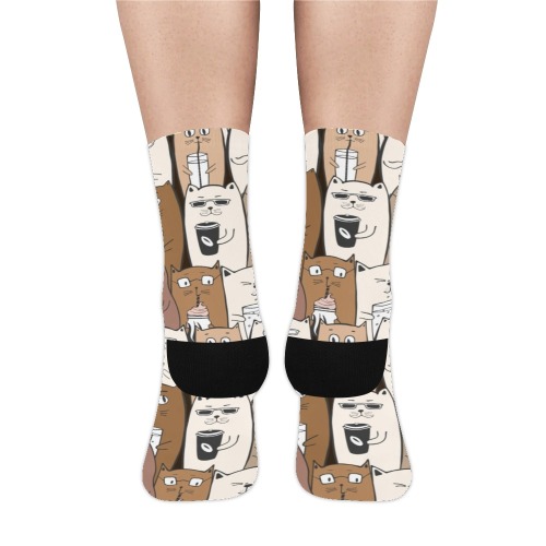 Cats and Coffee Trouser Socks