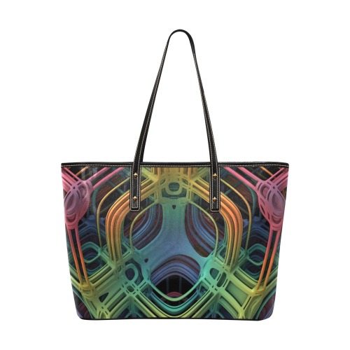 Three-Dimensional Fractal Design Chic Leather Tote Bag (Model 1709)