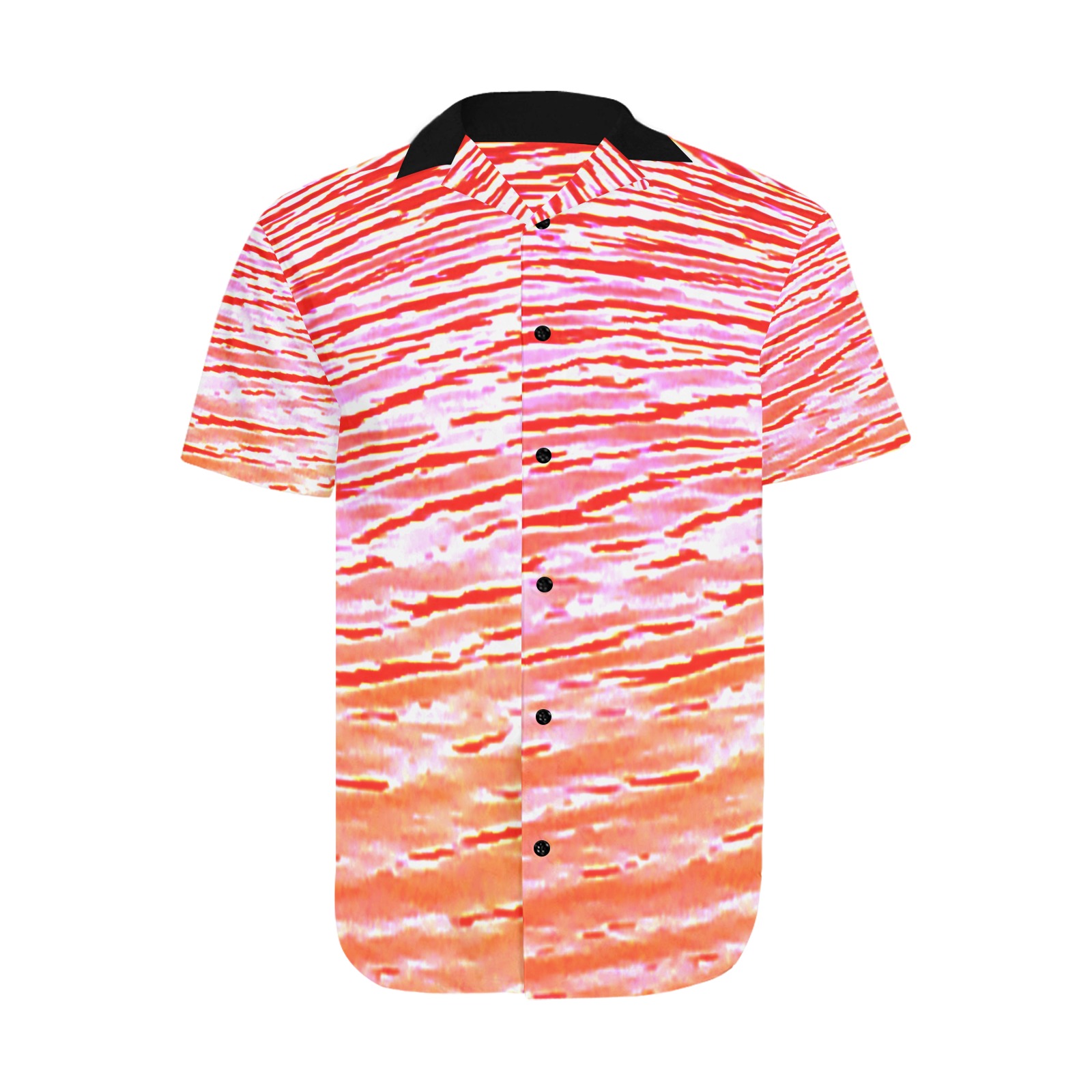 Orange and red water Men's Short Sleeve Shirt with Lapel Collar (Model T54)
