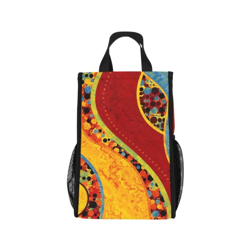 Abstract Pattern Mix - Dots And Colors 4 Foldable Picnic Tote Bag (Model 1718)