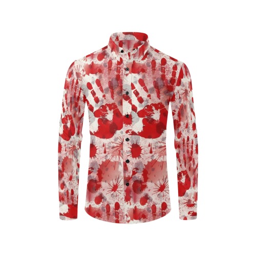 Halloween Bloody Hands by Artdream Men's All Over Print Casual Dress Shirt (Model T61)