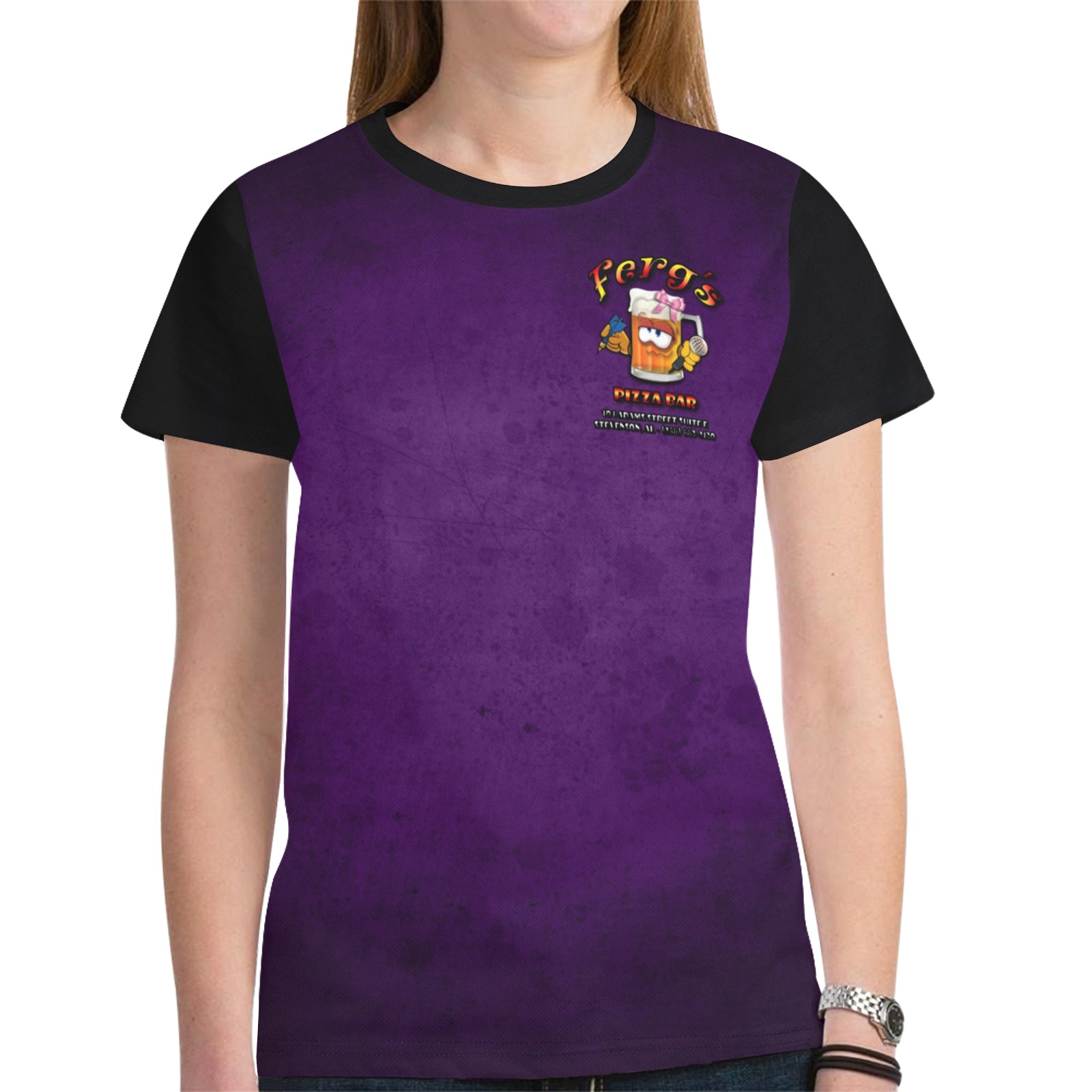 Ferg's Pizza Bar New All Over Print T-shirt for Women (Model T45)