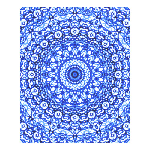 Blue Mandala Mehndi Style G403 3-Piece Bedding Set