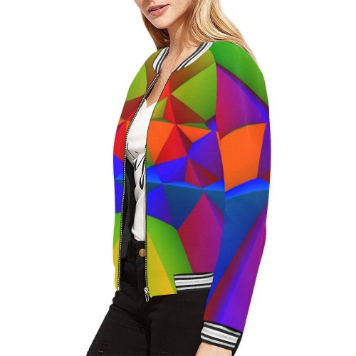 Circuses All Over Print Bomber Jacket for Women (Model H21)