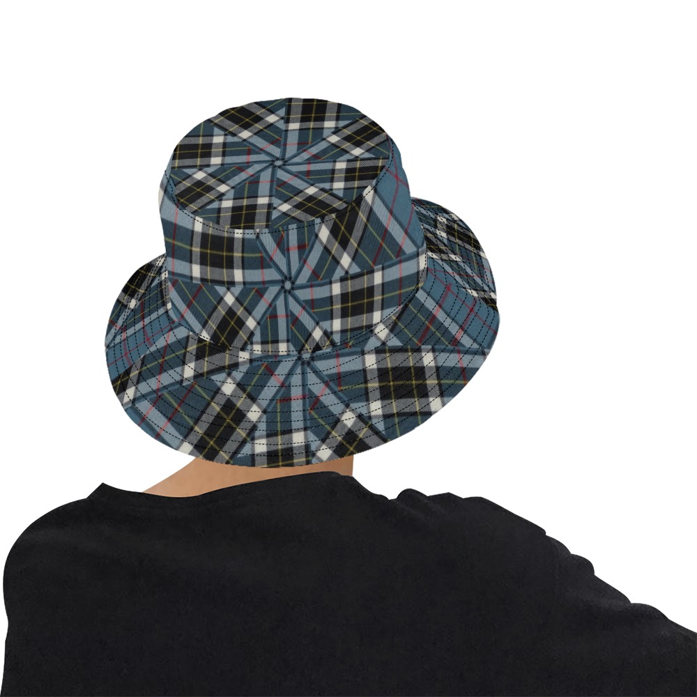 Thompson Blue Tartan All Over Print Bucket Hat for Men