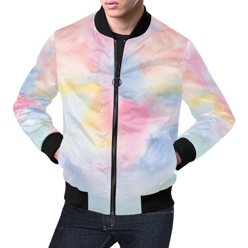 Colorful watercolor All Over Print Bomber Jacket for Men (Model H19)