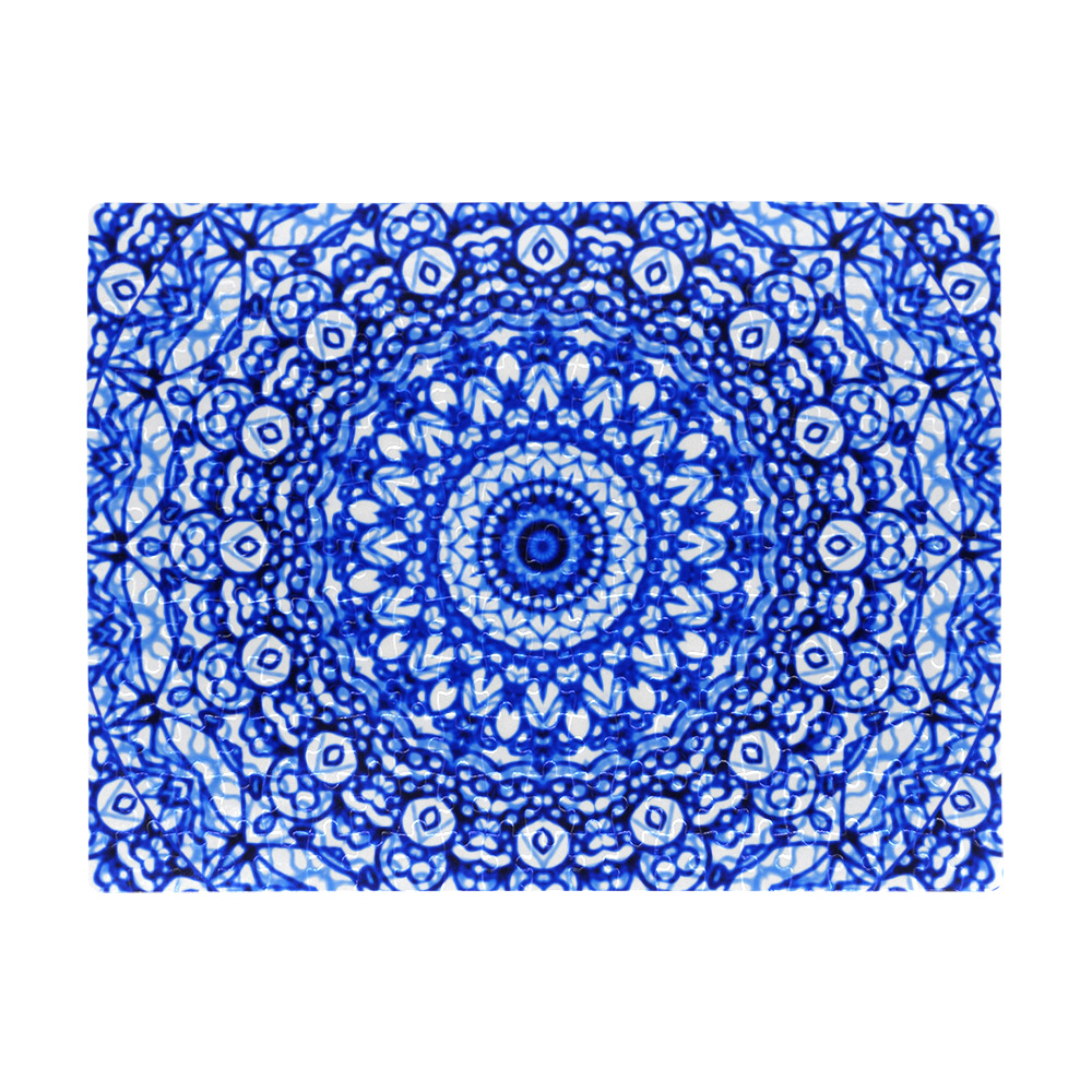 Blue Mandala Mehndi Style G403 A3 Size Jigsaw Puzzle (Set of 252 Pieces)