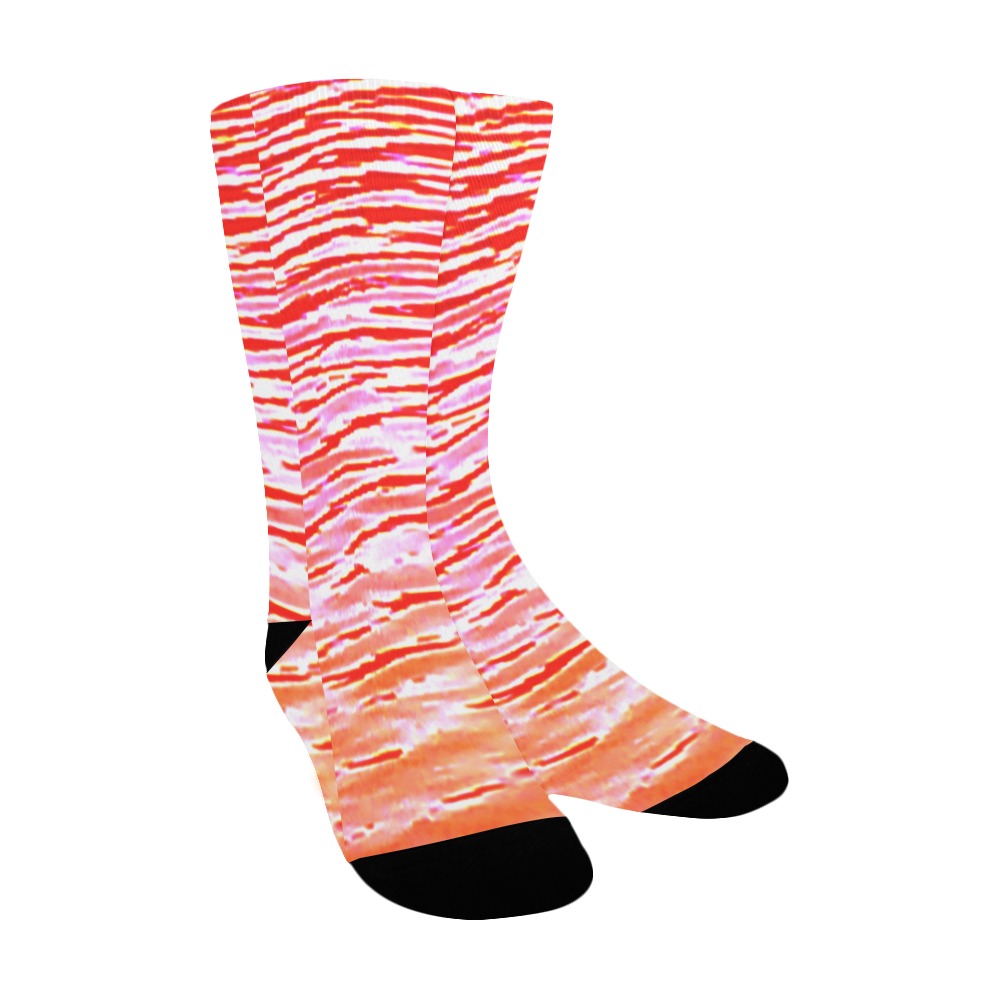 Orange and red water Women's Custom Socks