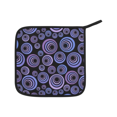 Retro Psychedelic Pretty Purple Pattern Oven Mitt & Pot Holder