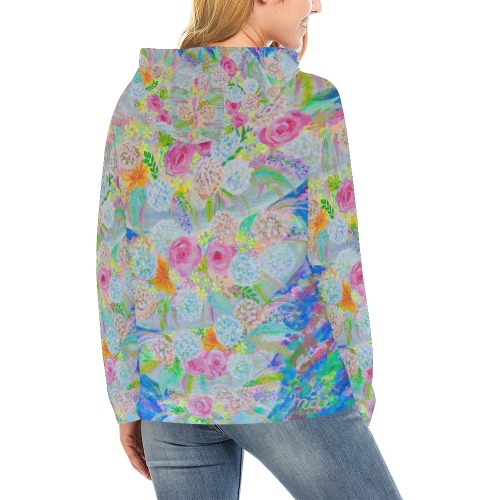Flower Tornado All Over Print Hoodie for Women (USA Size) (Model H13)