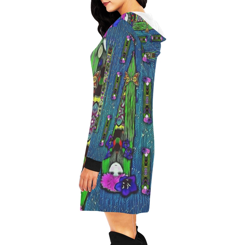 Fae mermaids live in the soft warm sea of love and pop culture All Over Print Hoodie Mini Dress (Model H27)