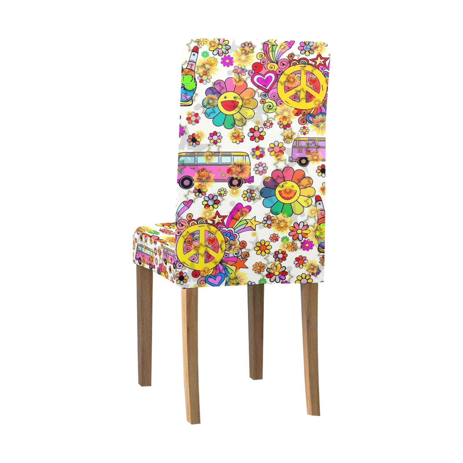Flower Power 70er by Nico Bielow Removable Dining Chair Cover