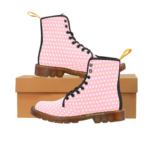 Colorful Dots On Pink Martin Boots For Women Model 1203H