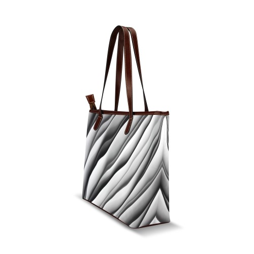 Monochrome Ink Shoulder Tote Bag (Model 1646)