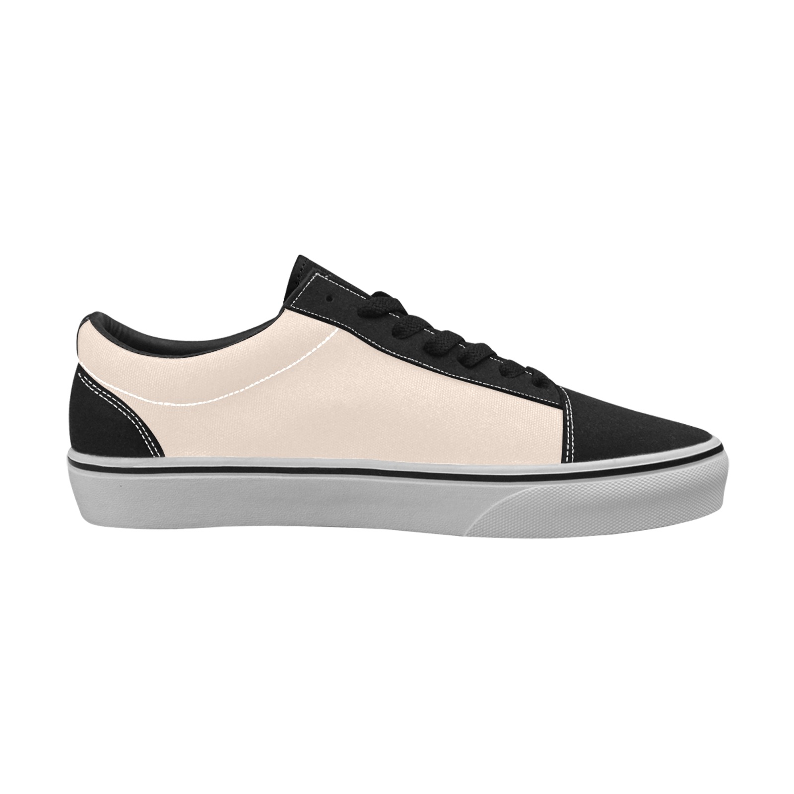 color champagne pink Women's Low Top Skateboarding Shoes (Model E001-2)