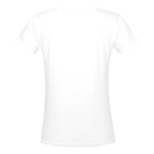 ORIGVMII URI SKULL LOGO Women's Deep V-neck T-shirt (Model T19)