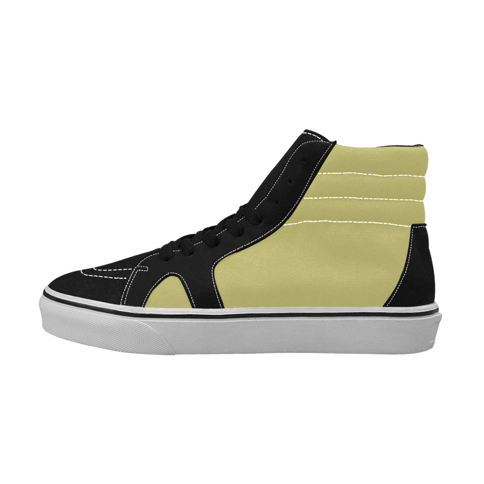 color dark khaki Women's High Top Skateboarding Shoes (Model E001-1)
