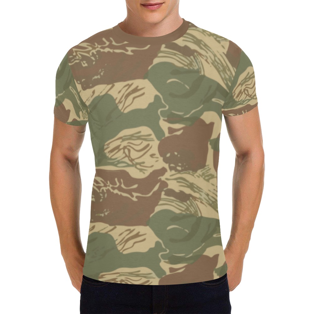 Rhodesian Brushstroke Camouflage v1 All Over Print T-Shirt for Men (USA Size) (Model T40)