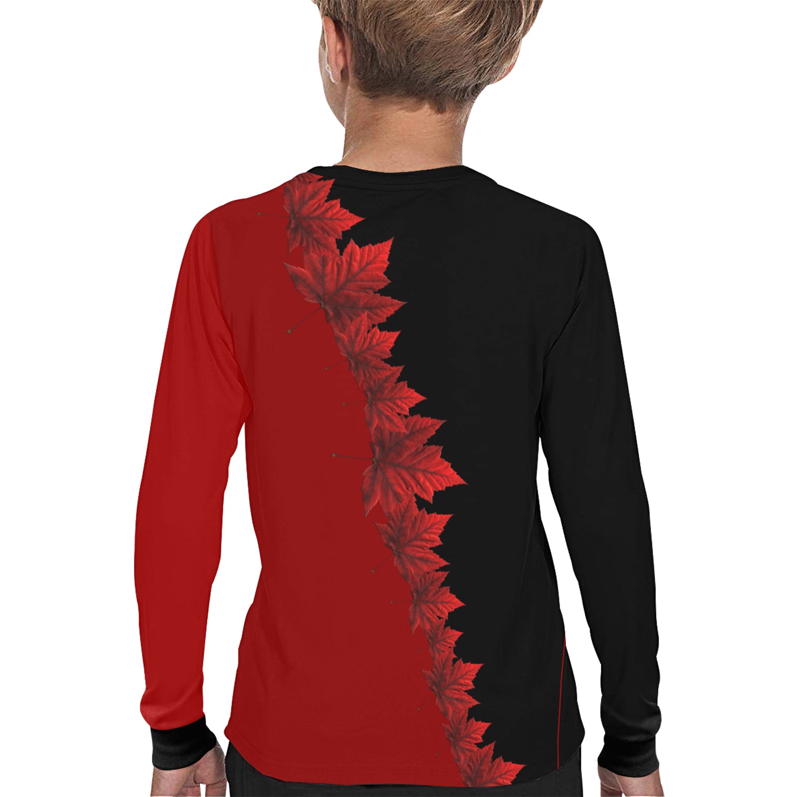 Kid's Canada Maple Leaf Shirts Long Sleeve Kids' All Over Print Long Sleeve T-shirt (Model T51)