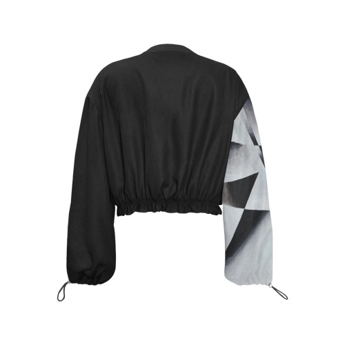 Chair half body g Cropped Chiffon Jacket for Women (Model H30)