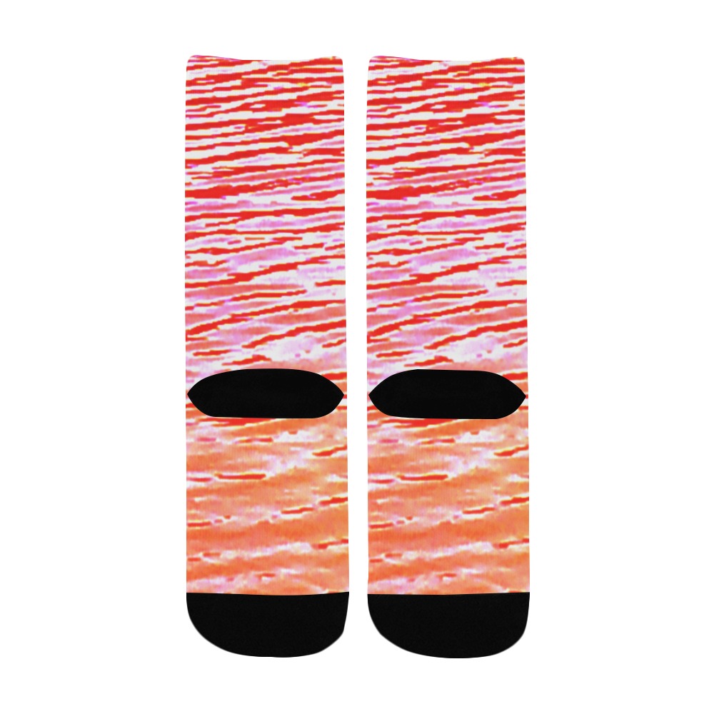 Orange and red water Kids' Custom Socks