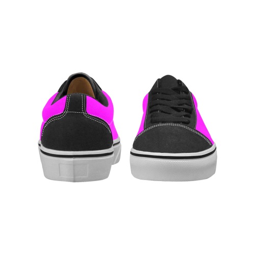 color fuchsia / magenta Women's Low Top Skateboarding Shoes (Model E001-2)