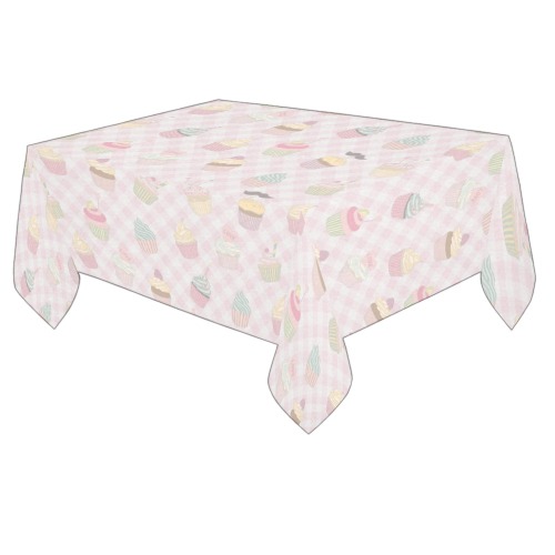 Cupcakes Cotton Linen Tablecloth 60"x 84"