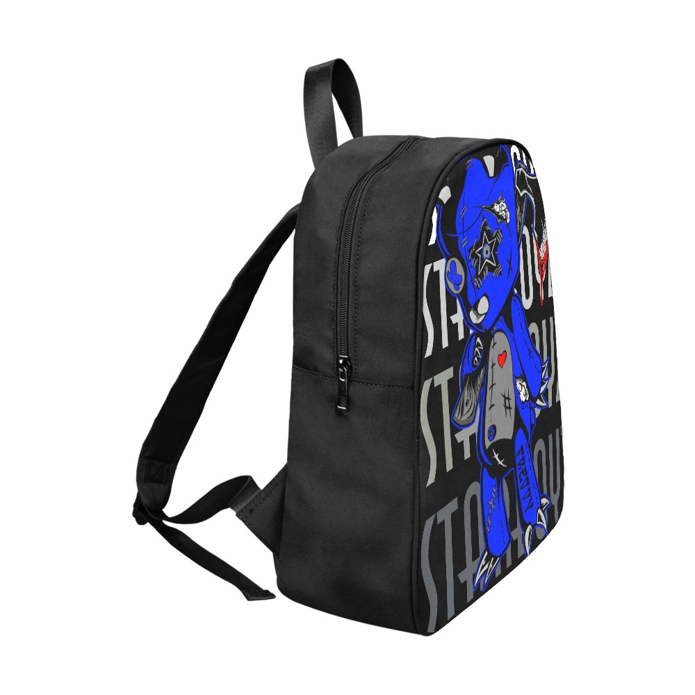 Freddy Blue Fabric School Backpack (Model 1682) (Large)