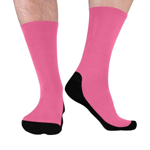 color French pink Mid-Calf Socks (Black Sole)