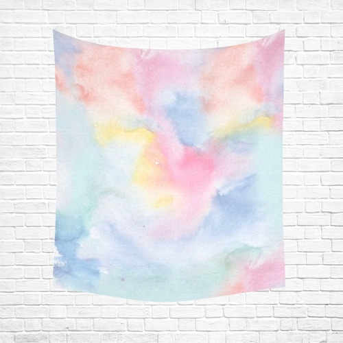 Colorful watercolor Cotton Linen Wall Tapestry 51"x 60"