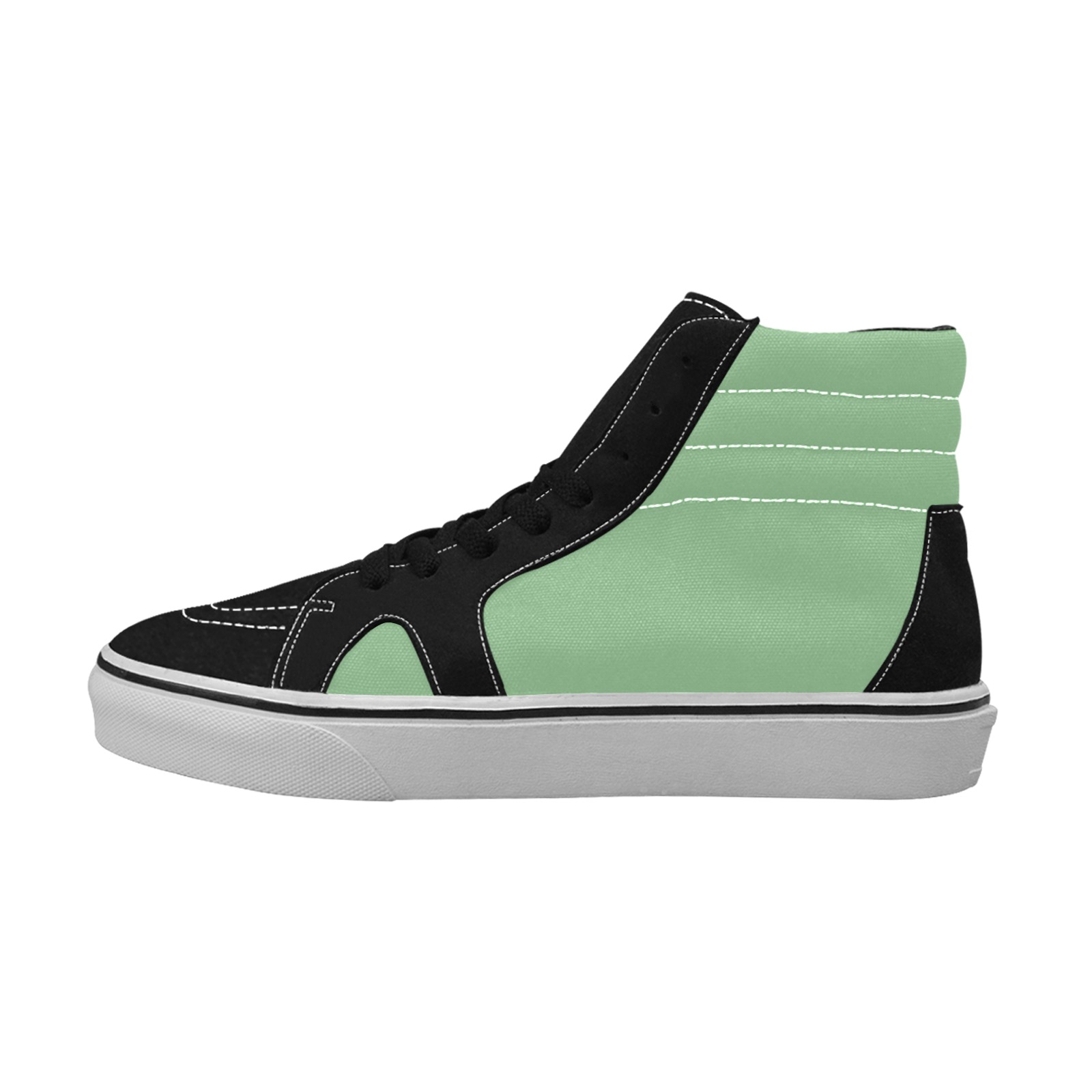 color dark sea green Women's High Top Skateboarding Shoes (Model E001-1)