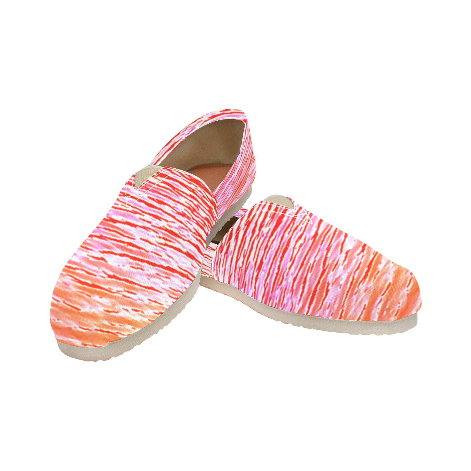 Orange and red water Women's Classic Canvas Slip-On (Model 1206)