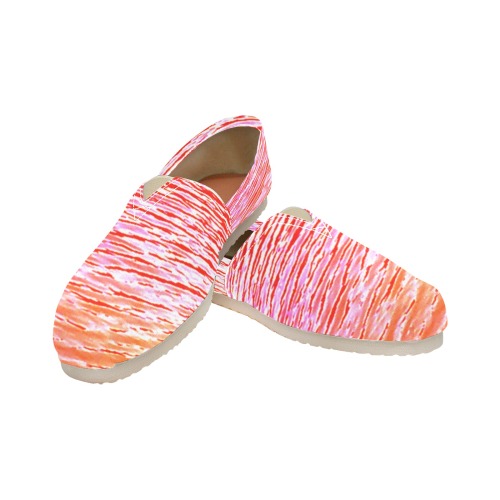 Orange and red water Women's Classic Canvas Slip-On (Model 1206)