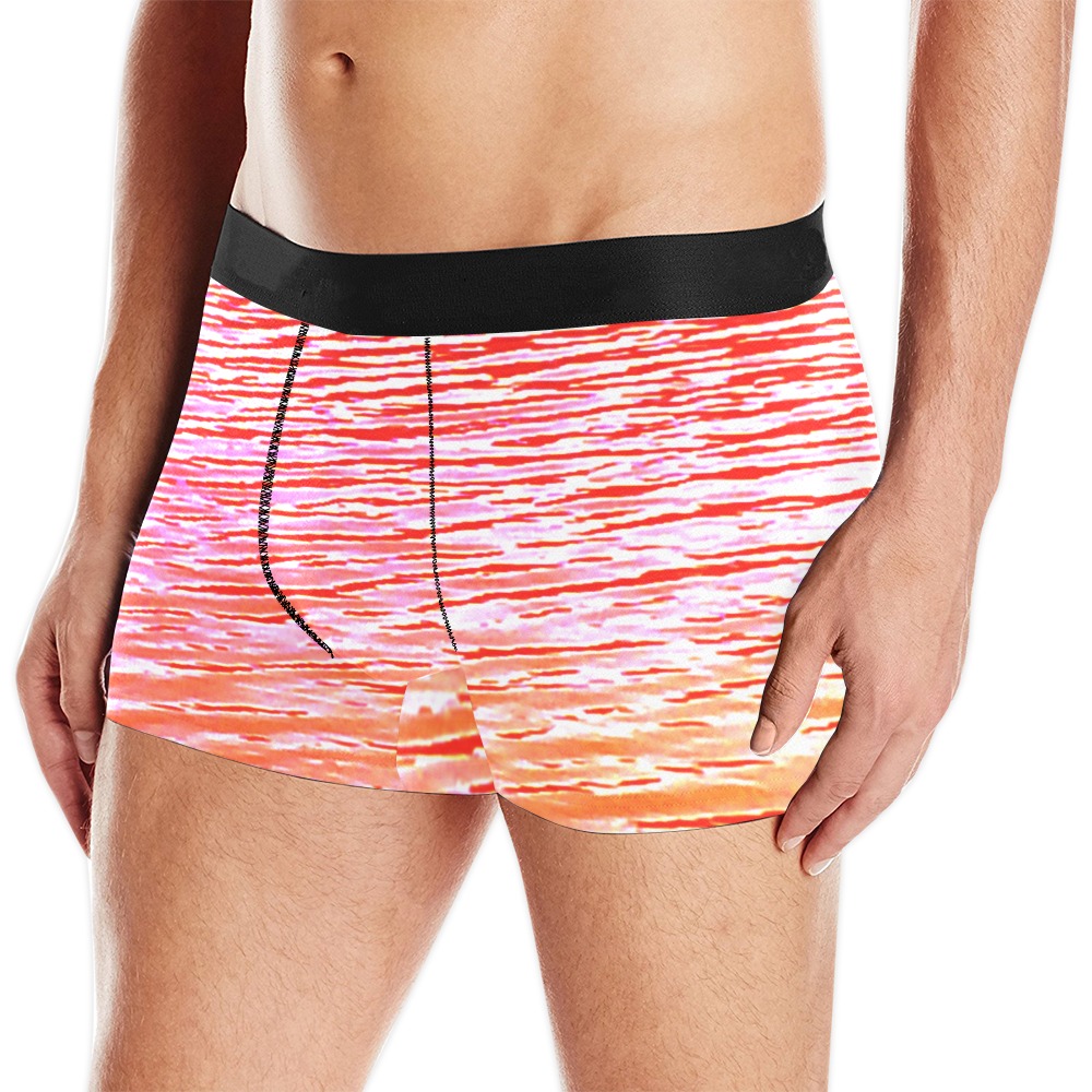Orange and red water Men's Boxer Briefs with Merged Design (Model  L10)
