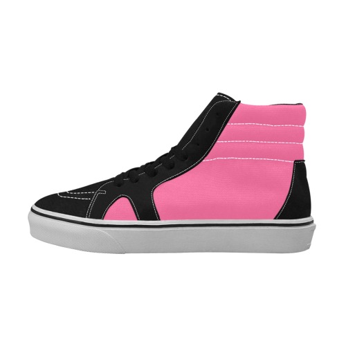 color French pink Women's High Top Skateboarding Shoes (Model E001-1)
