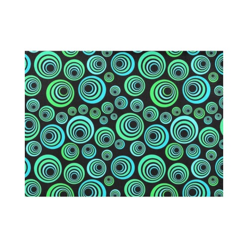 Retro Psychedelic Pretty Green Pattern Placemat 14’’ x 19’’ (Set of 6)