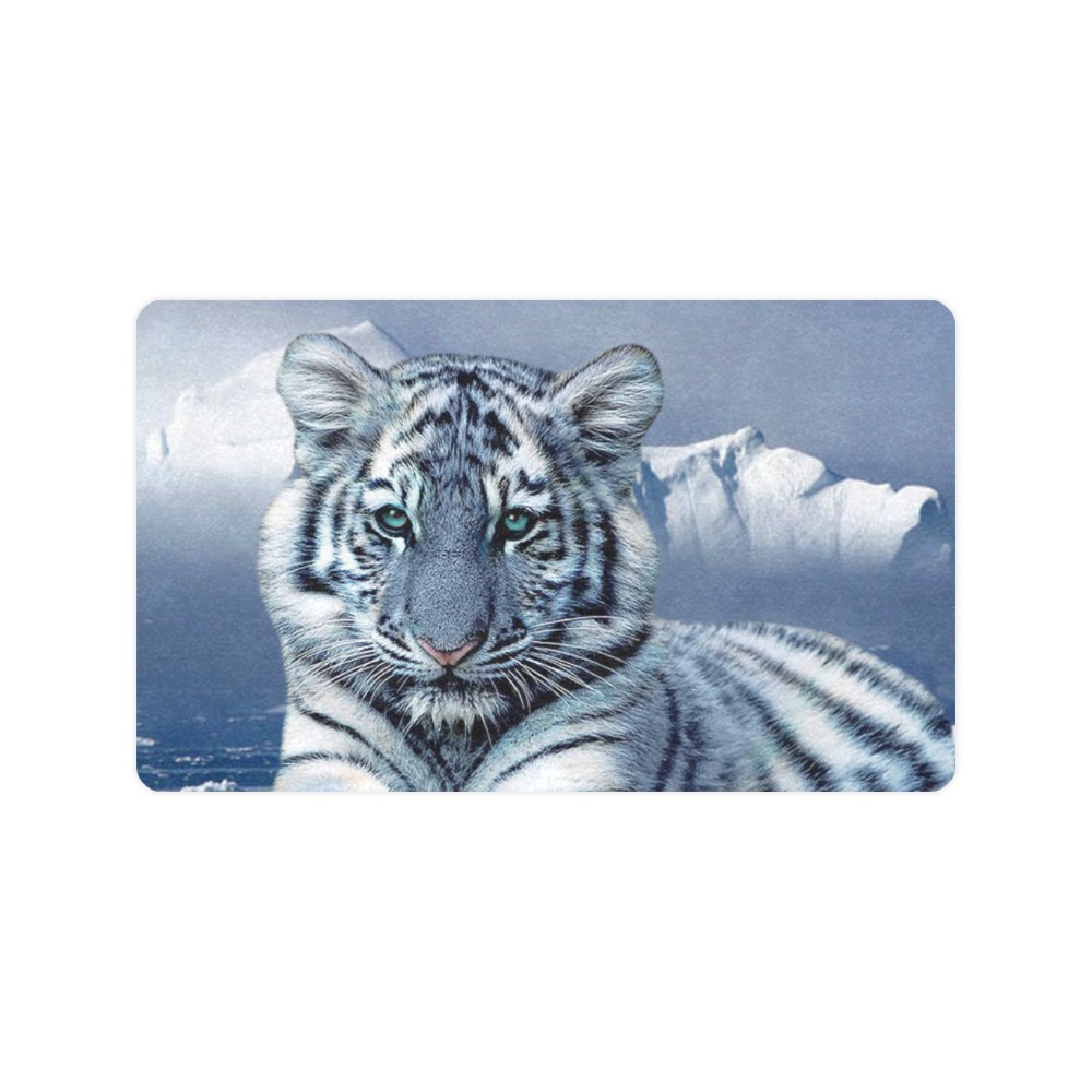 Blue White Tiger Doormat 30"x18" (Black Base)