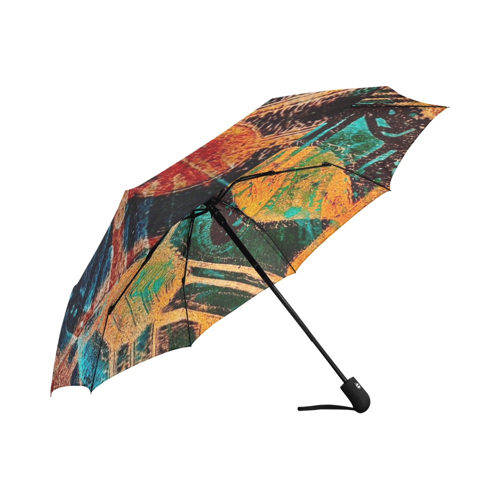 Leaf Pattern Auto-Foldable Umbrella (Model U04)