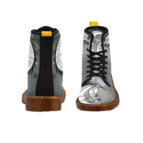 Wonderful peacock on the moon Martin Boots For Men Model 1203H