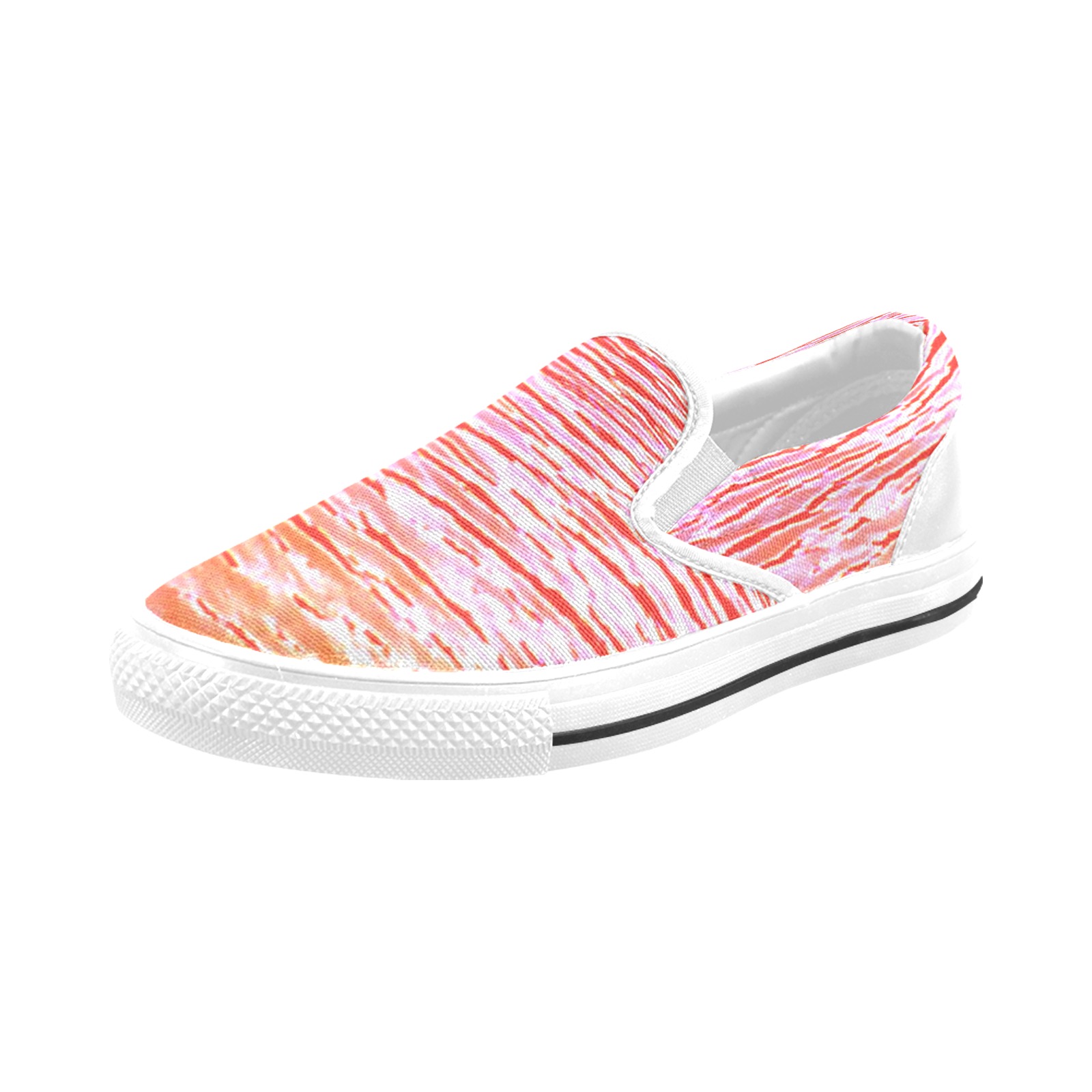 Orange and red water Men's Slip-on Canvas Shoes (Model 019)