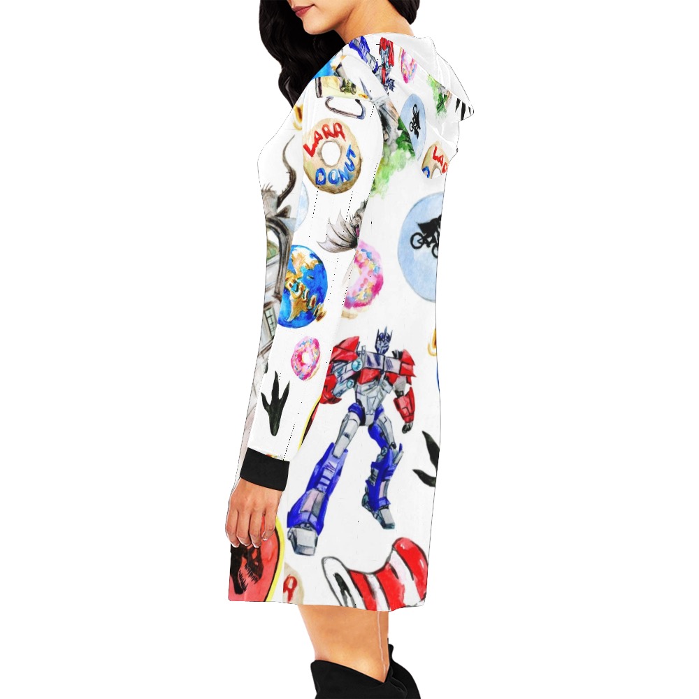 20D80482-840E-415F-9E58-1ED3C6EB7496 All Over Print Hoodie Mini Dress (Model H27)