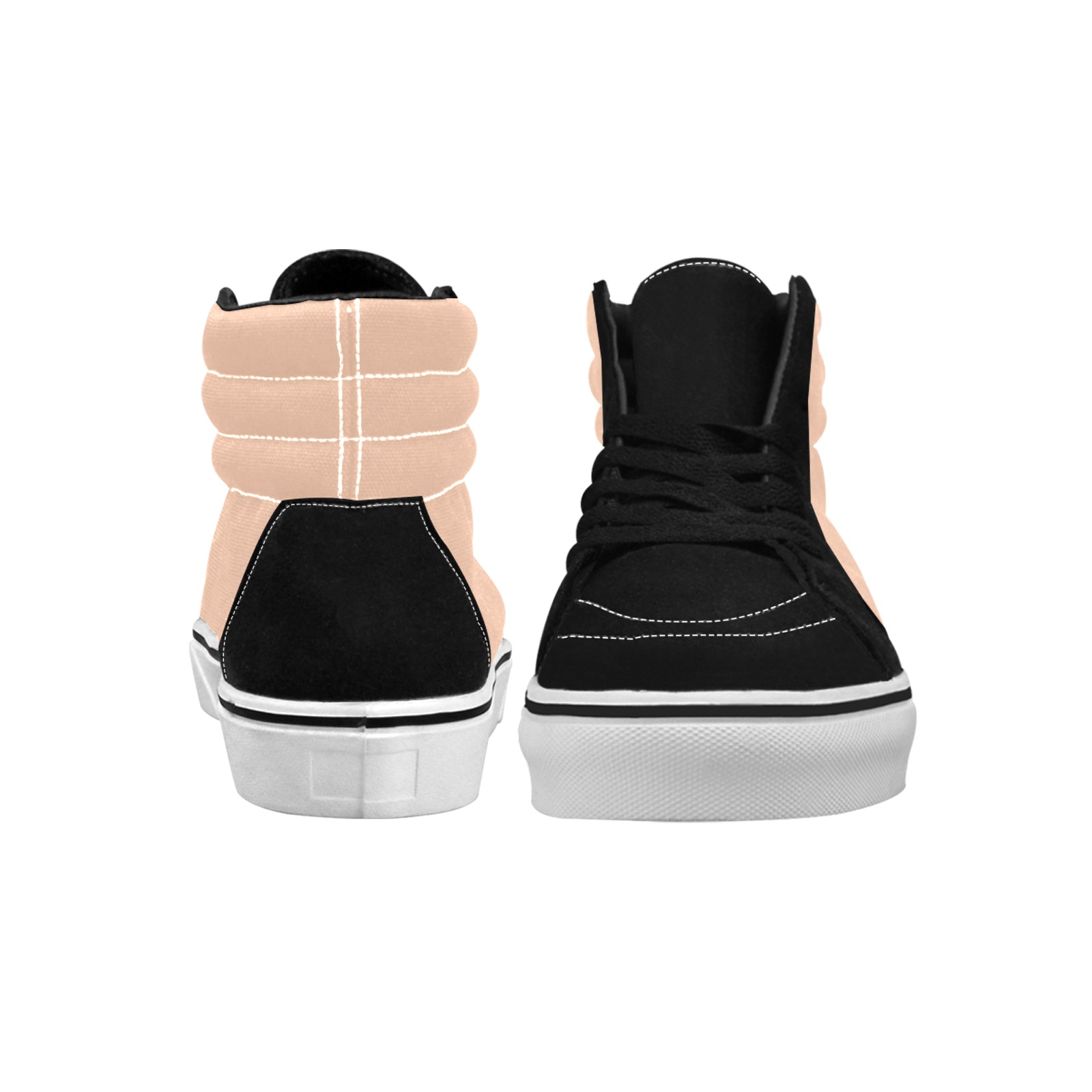 color apricot Women's High Top Skateboarding Shoes (Model E001-1)
