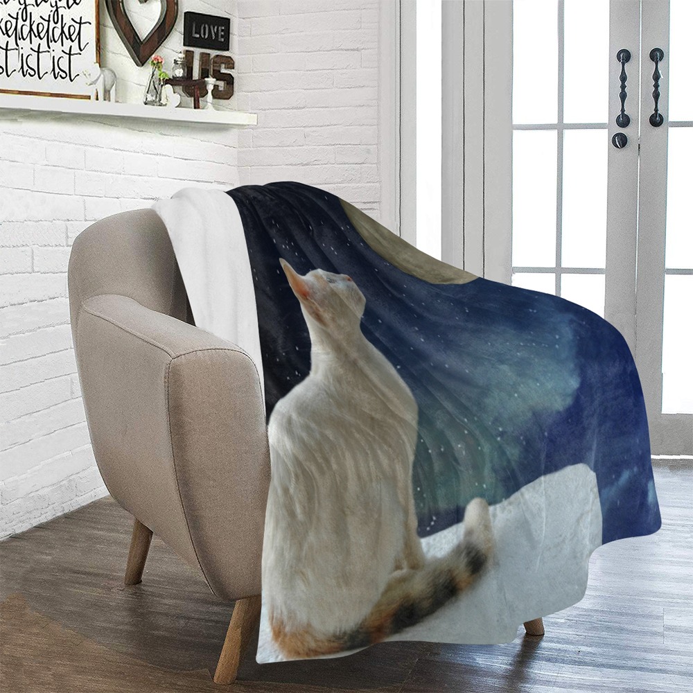 Cat and Moon Ultra-Soft Micro Fleece Blanket 50"x60"