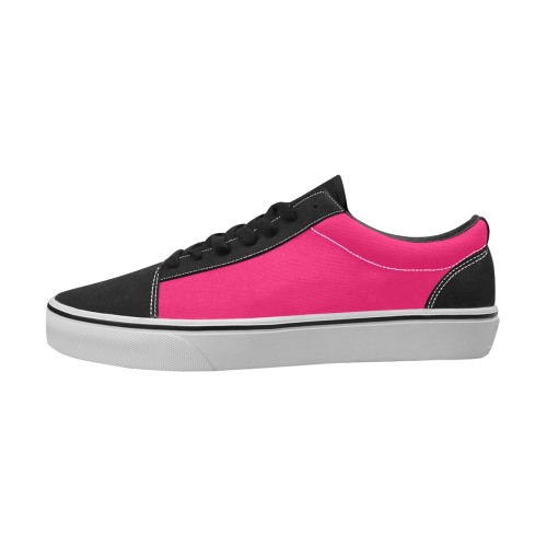 color ruby Women's Low Top Skateboarding Shoes (Model E001-2)