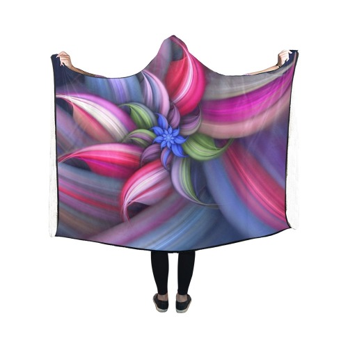 Fractal flower Hooded Blanket 50''x40''