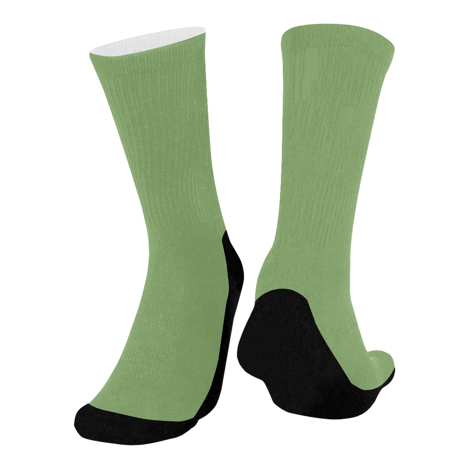 color asparagus Mid-Calf Socks (Black Sole)