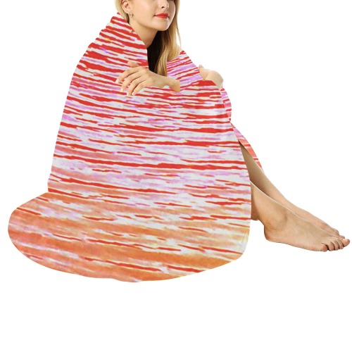 Orange and red water Circular Ultra-Soft Micro Fleece Blanket 47"