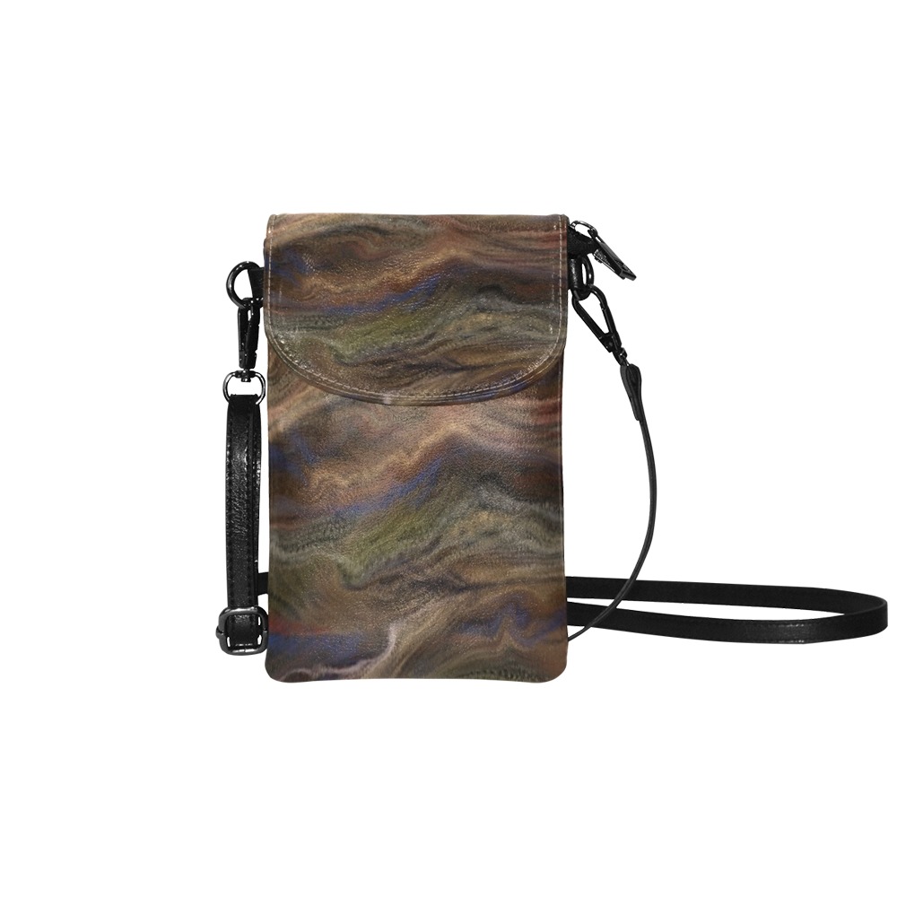 brown waves Small Cell Phone Purse (Model 1711)